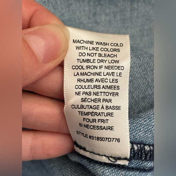 Rebecca Taylor Blue Denim Button Front Dress XL 90s Revival Cutout Waist Midi - Picture 14 of 14